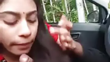 Indian Wife Blowjob in Car