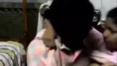 Indian guy makes out with a maid and licks her natural tits