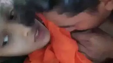 Couch boob sucking sex of Indian teenage lovers