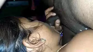 indian wife boob pressing and blowjob