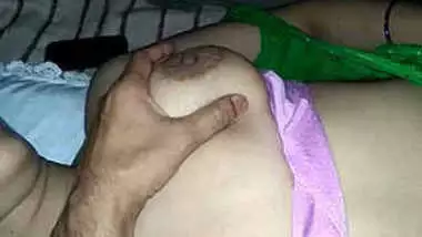 sexy indian wife blowjob and boob pressing by hubby