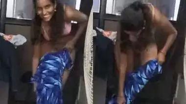 Indian girl changing dress