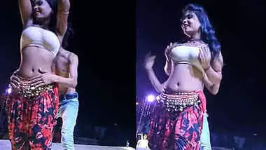 Sexy stage dance boob tit squeezing