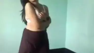 Cute Desi Girl Striping For Bf