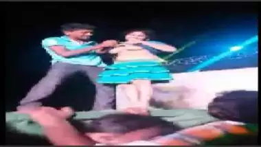 Telugu Girl Showing Boobs On Stage At Recording Dance