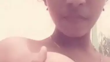 Cute Desi Girl Sucking Her Boobs