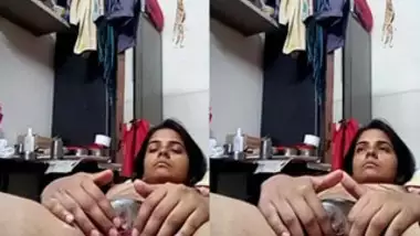 Skinny Desi girl fingers own sweet XXX vagina being alone at home