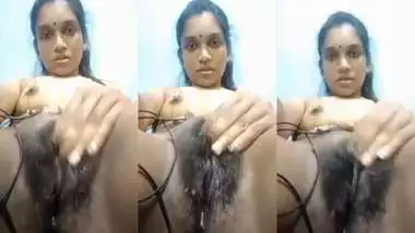 Tamil girl showing her hairy pussy on VC