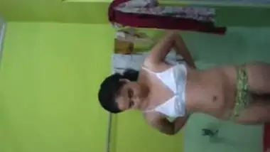 Topless Desi Bhabhi bathing in front of her Devar