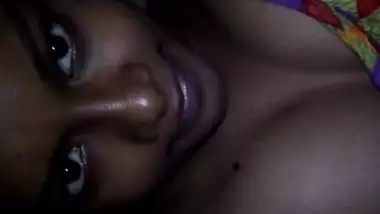 Shy Malayali housewife showing dark nipple