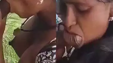 Mallu girl giving blowjob outdoors