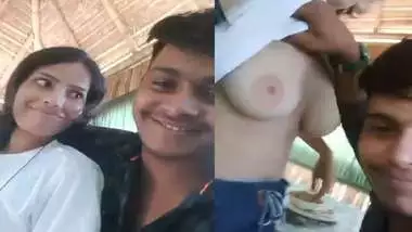 Cute girlfriend viral boobs show in restaurant