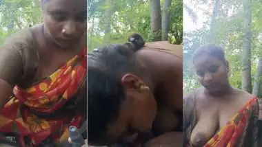 Desi Tamil lady gives an Indian blowjob in the jungle